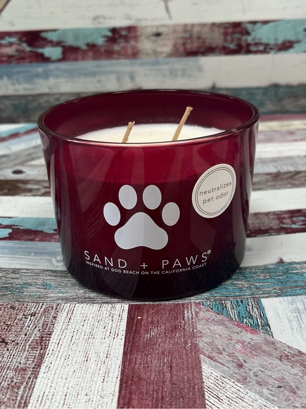 Sand + Paws Neutralizes Pet Order Candle 2 Wick NEW 12 oz (Sand + Fog) Glass Jar
